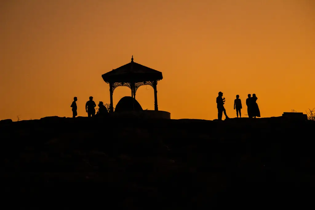 Silhouette image during sunrise in Gandikota Grand Canyon