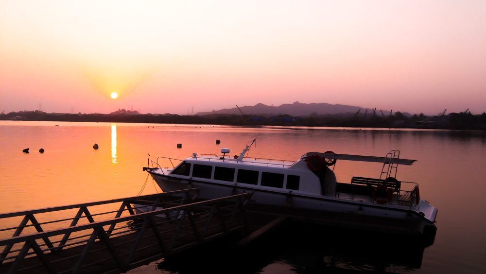 Boat at bhandardara lake