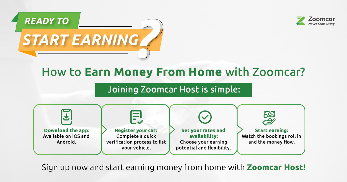 How to Earn Money From Home with Zoomcar? Zoomcar How to Earn Money